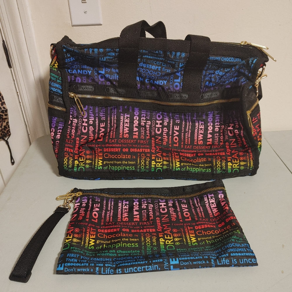 Dlyan's Candy Bar small duffle and pouch